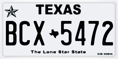 TX license plate BCX5472