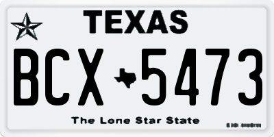 TX license plate BCX5473