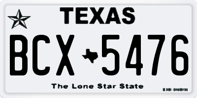 TX license plate BCX5476