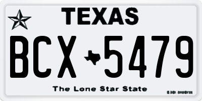 TX license plate BCX5479