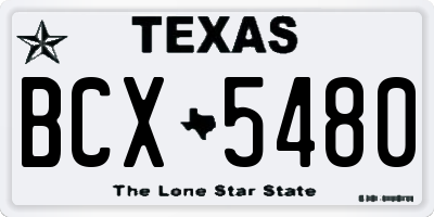 TX license plate BCX5480