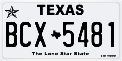 TX license plate BCX5481
