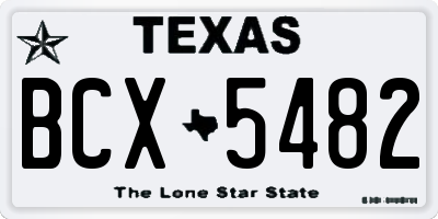 TX license plate BCX5482