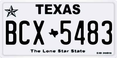 TX license plate BCX5483