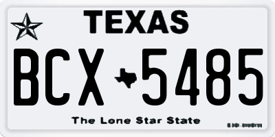 TX license plate BCX5485