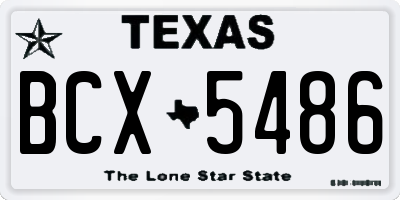 TX license plate BCX5486