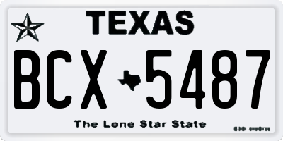TX license plate BCX5487