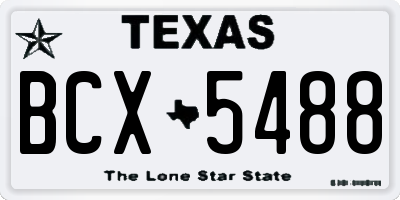 TX license plate BCX5488