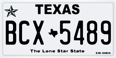 TX license plate BCX5489