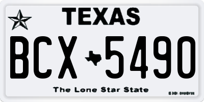 TX license plate BCX5490