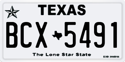 TX license plate BCX5491