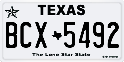 TX license plate BCX5492