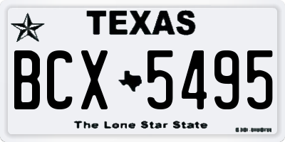 TX license plate BCX5495
