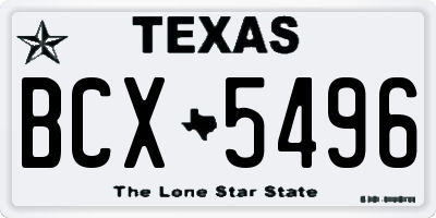 TX license plate BCX5496