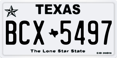 TX license plate BCX5497