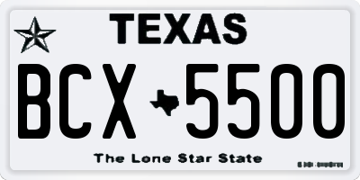 TX license plate BCX5500