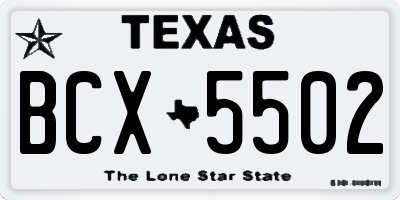 TX license plate BCX5502