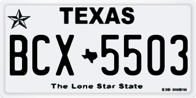 TX license plate BCX5503