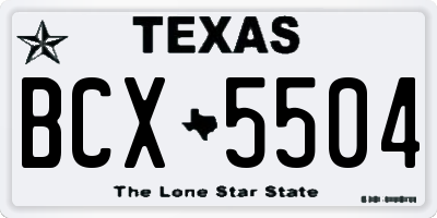 TX license plate BCX5504