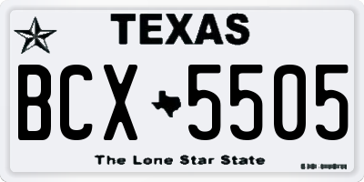 TX license plate BCX5505