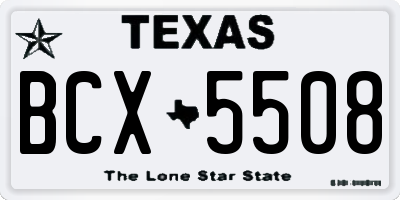 TX license plate BCX5508