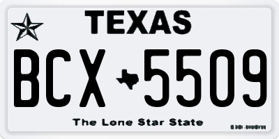TX license plate BCX5509