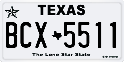 TX license plate BCX5511