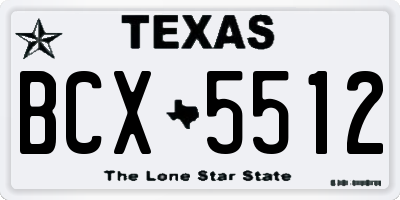 TX license plate BCX5512