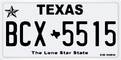TX license plate BCX5515