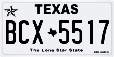 TX license plate BCX5517