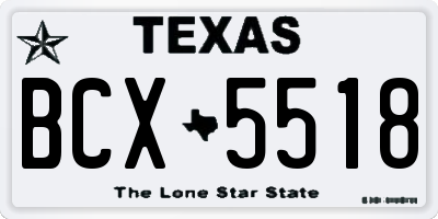 TX license plate BCX5518