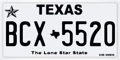 TX license plate BCX5520