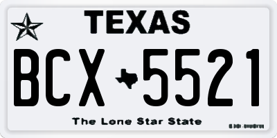 TX license plate BCX5521