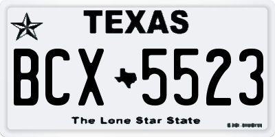 TX license plate BCX5523