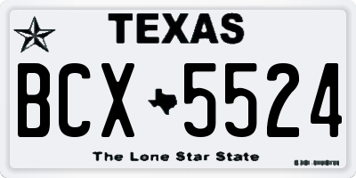 TX license plate BCX5524