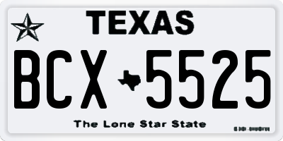 TX license plate BCX5525