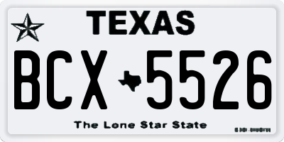 TX license plate BCX5526