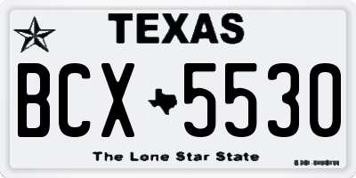 TX license plate BCX5530