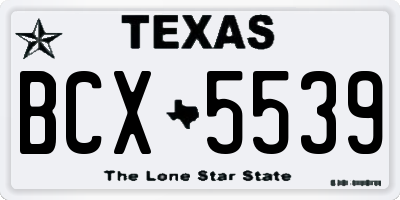 TX license plate BCX5539