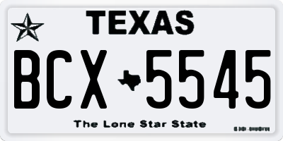 TX license plate BCX5545