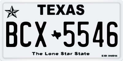 TX license plate BCX5546