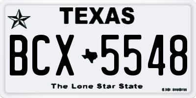 TX license plate BCX5548