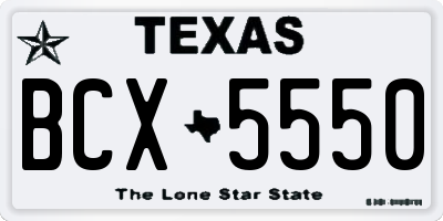 TX license plate BCX5550