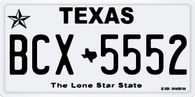 TX license plate BCX5552