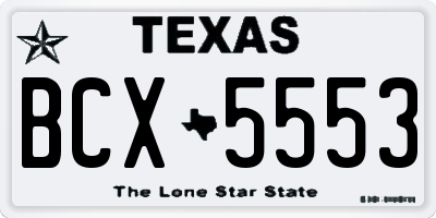 TX license plate BCX5553