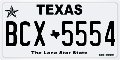 TX license plate BCX5554
