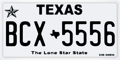 TX license plate BCX5556
