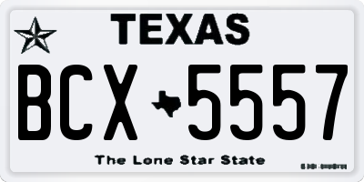 TX license plate BCX5557