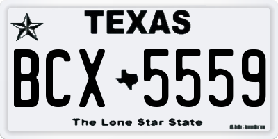 TX license plate BCX5559