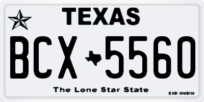 TX license plate BCX5560